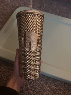 Starbucks Metallic Gold Studded Tumbler